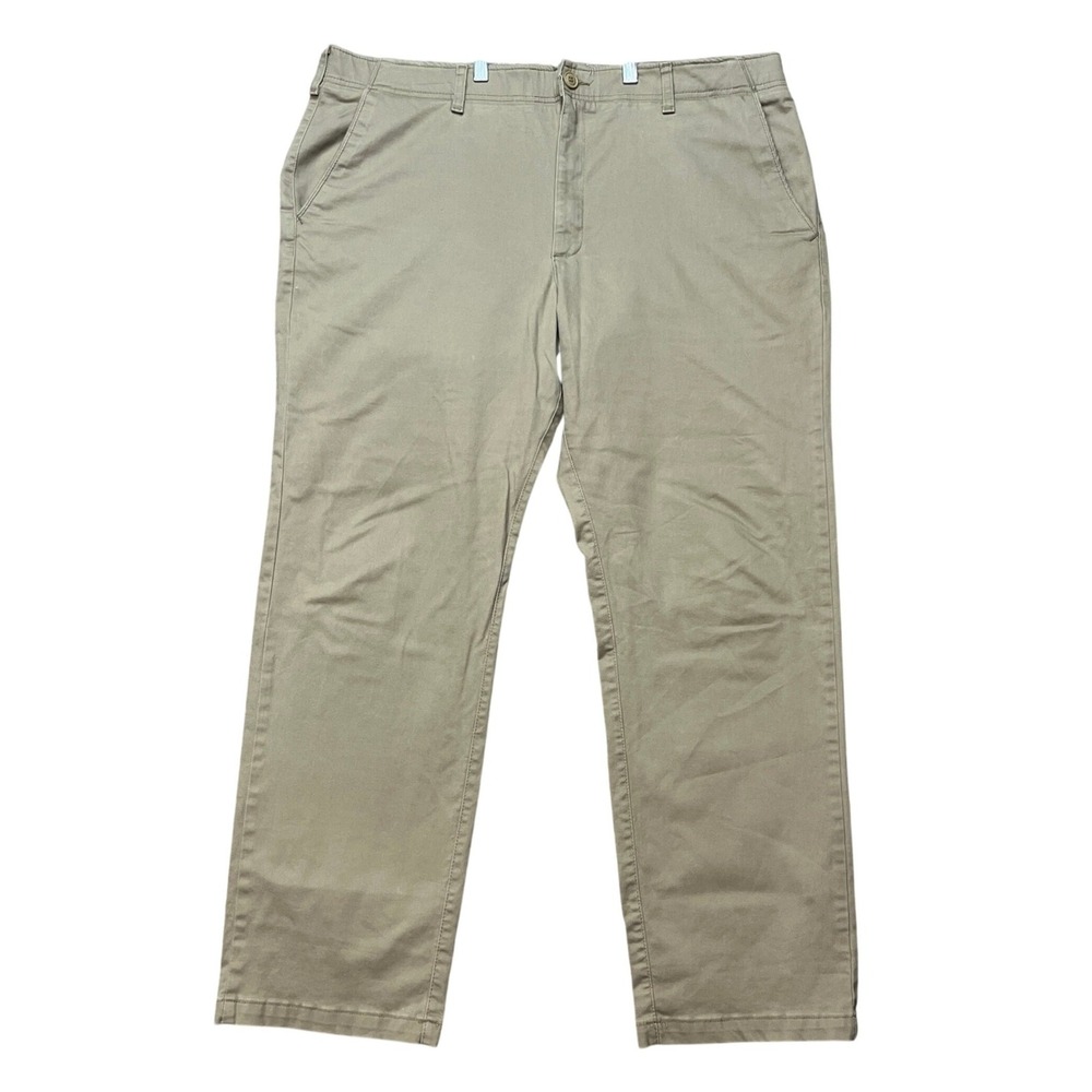 Lee Performance Pants Men 42x32 Khaki Straight Fit Stretch Waist Extreme Comfort